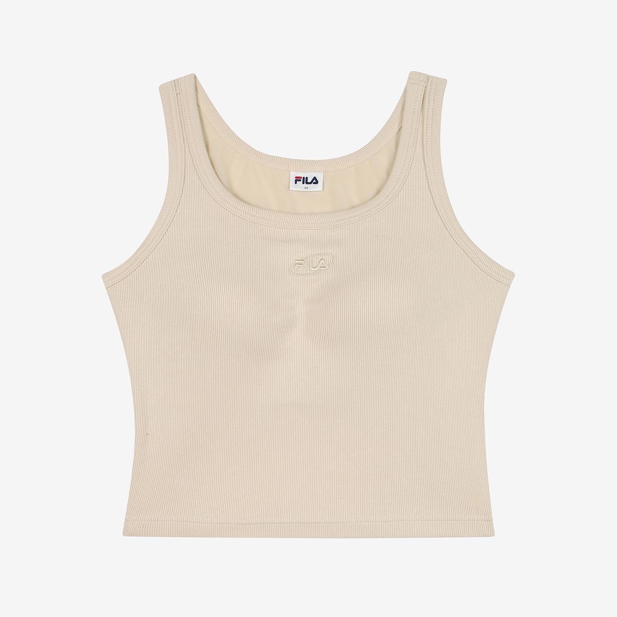 휠라언더웨어(FILA UNDERWEAR) 몰드 부착형 골지 스퀘어넥 미들 브라탑(FI4ITG2102FLBE)