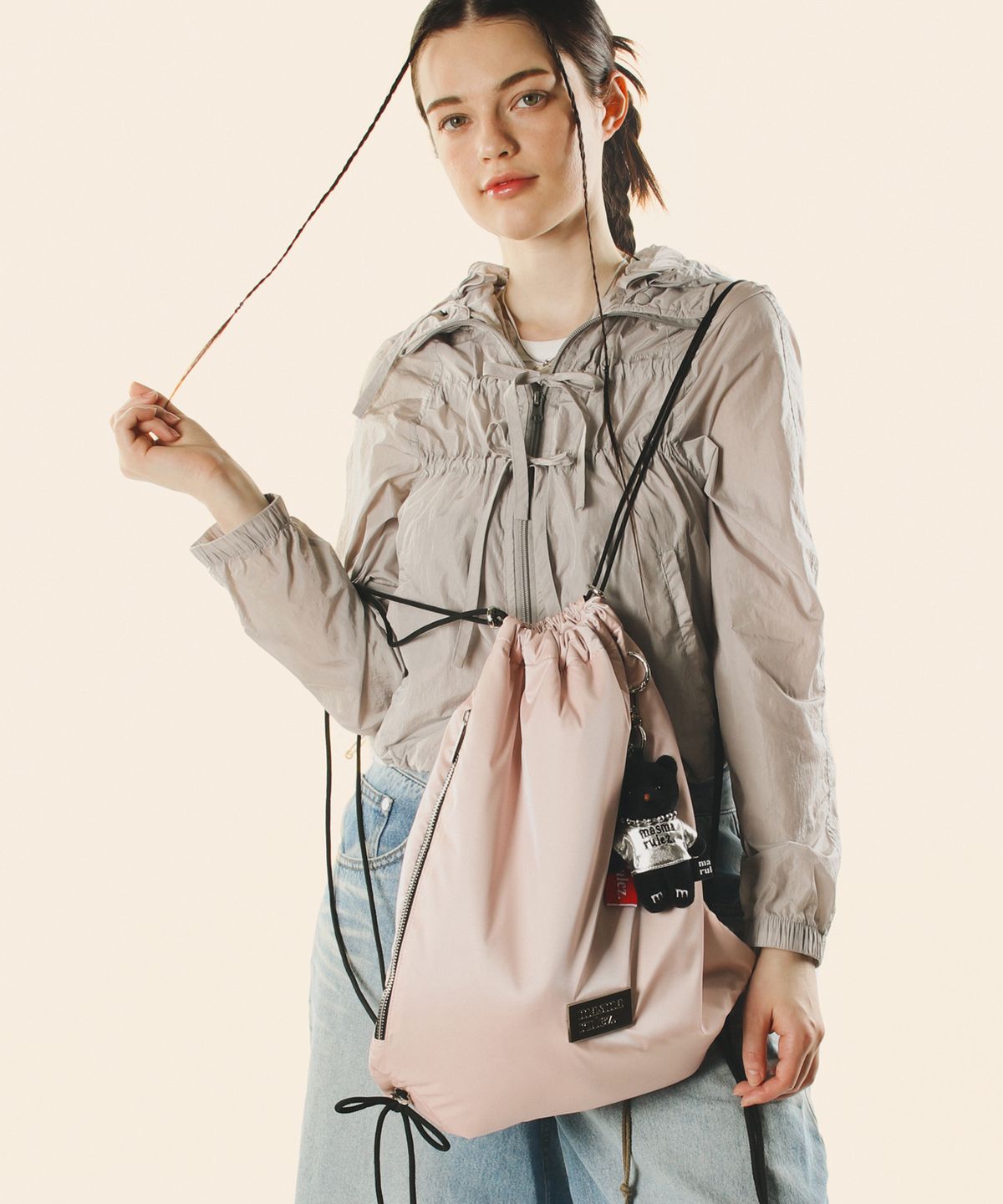마스마룰즈(MASMARULEZ) 304 Gym sack string bag _ Glittery pink
