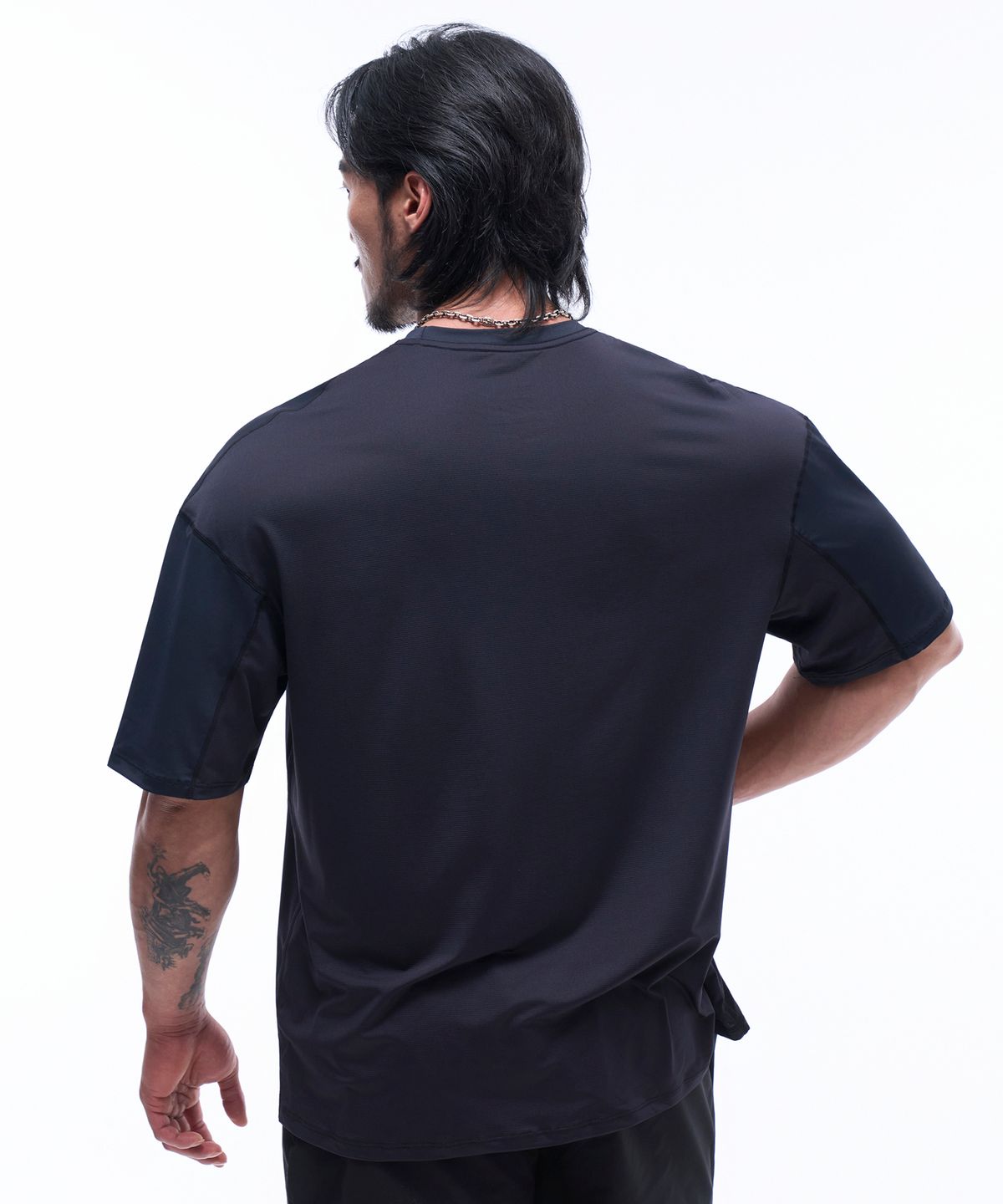 피지컬가먼츠(PHYSICAL GARMENTS) P2407 메쉬배색 기능성 오버핏반팔 [블랙]