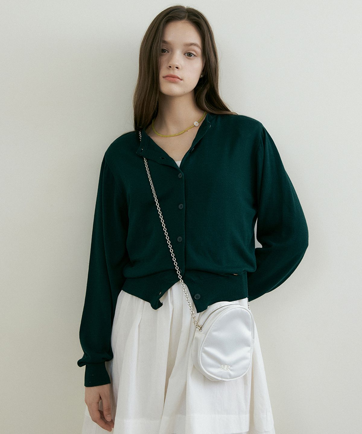 리올그(REORG) ESSENTIAL CARDIGAN REORG GREEN