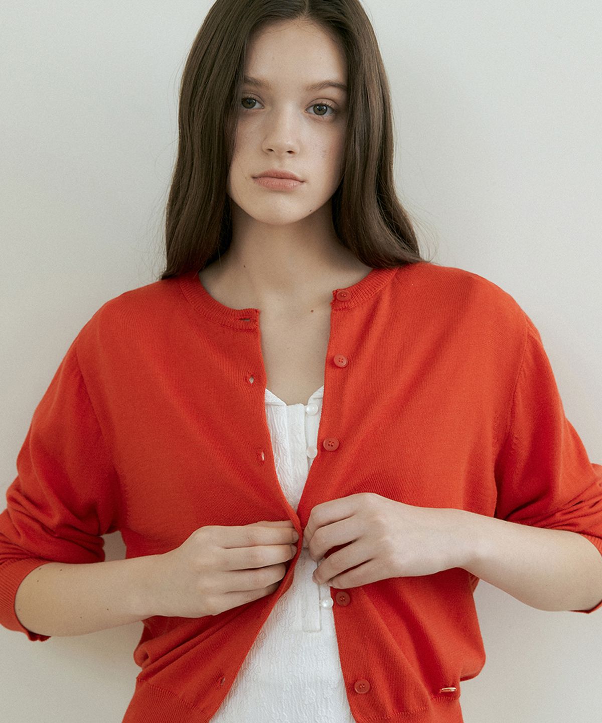 리올그(REORG) ESSENTIAL CARDIGAN RED