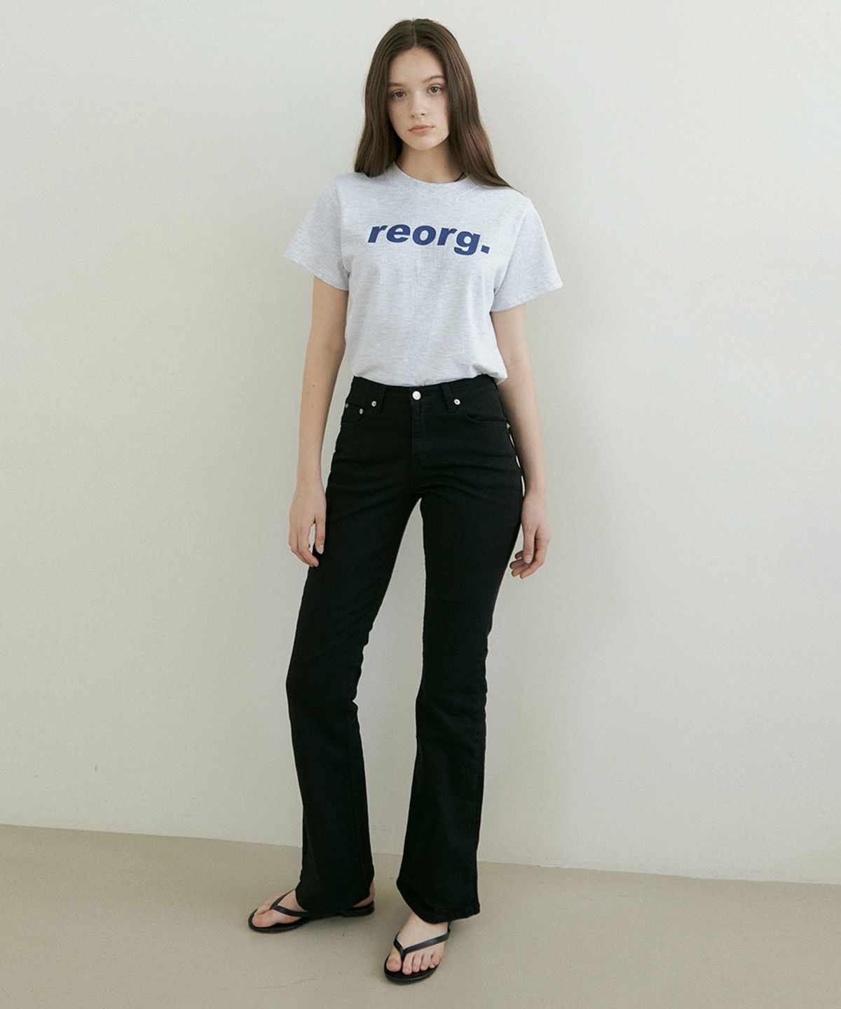 리올그(REORG) PRINTING T-SHIRTS W/MELANGE