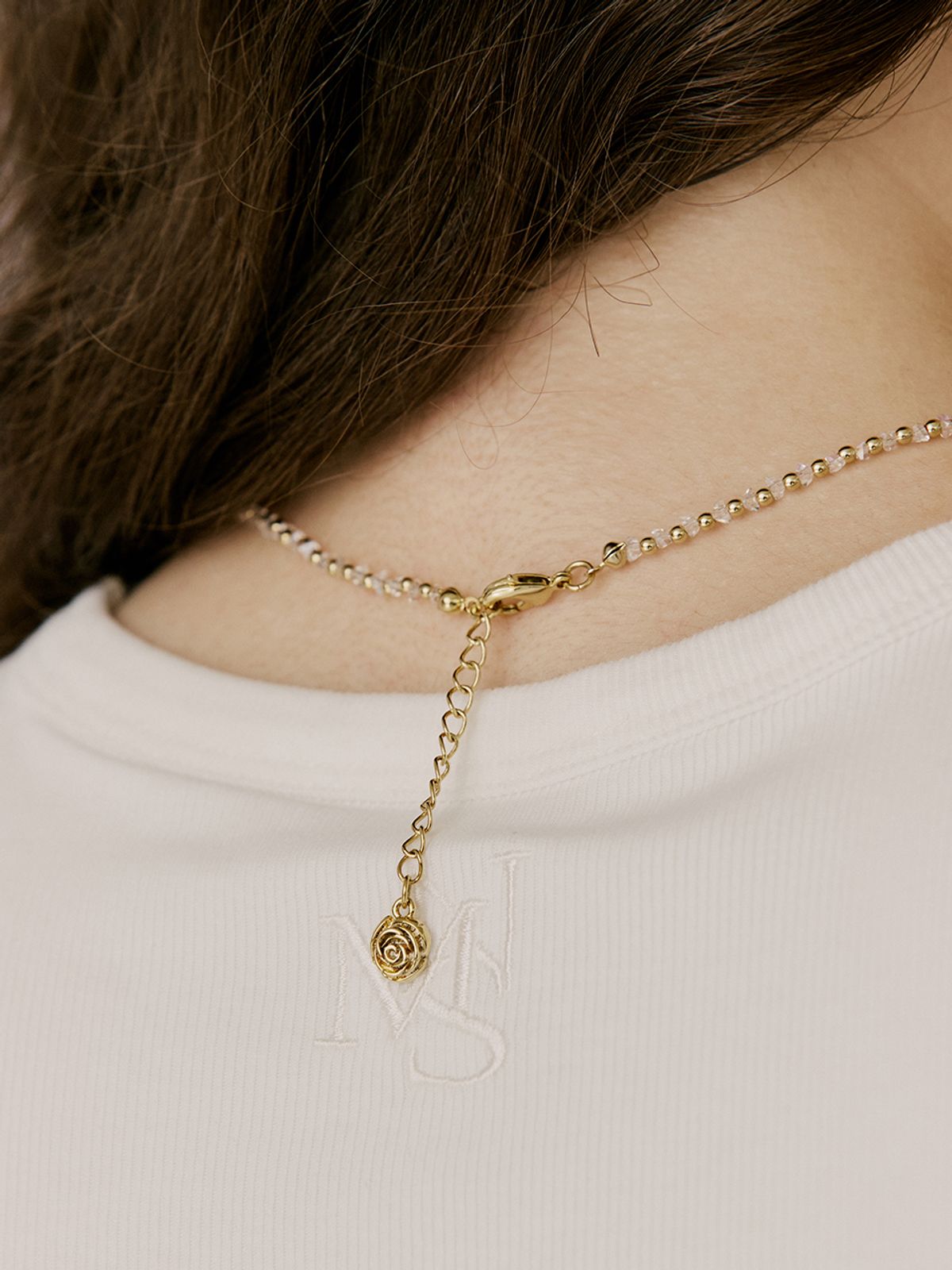 빈티지헐리우드(VINTAGE HOLLYWOOD) Crystal n Ball Necklace_VH2435NE003M
