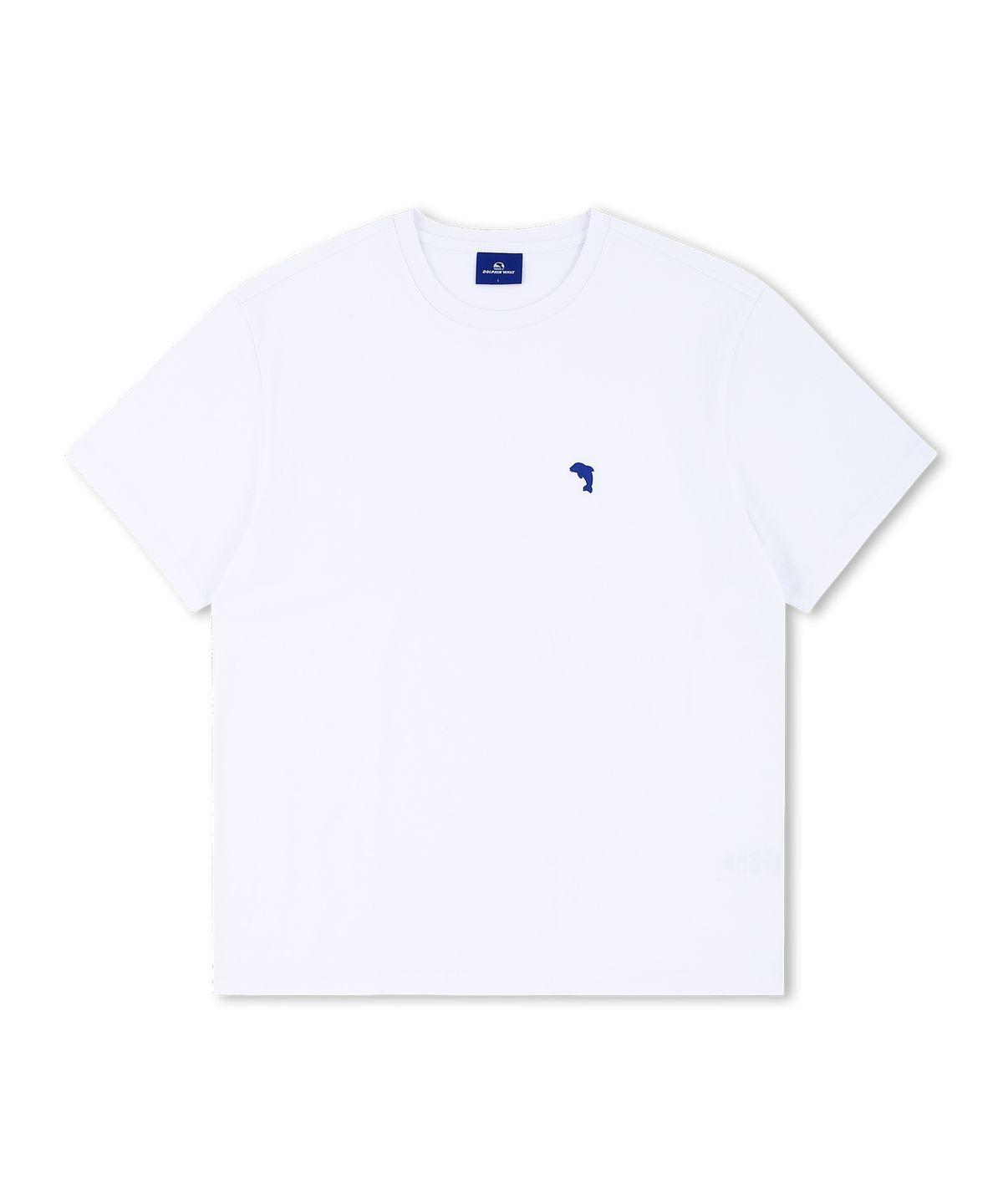 돌핀웨이브어패럴(DOLPHIN WAVE APPAREL) [세트] 돌핀 미니 체인자수 16수 반팔티셔츠 화이트 & 아치로고 원턱 반바지 멜란지그레이