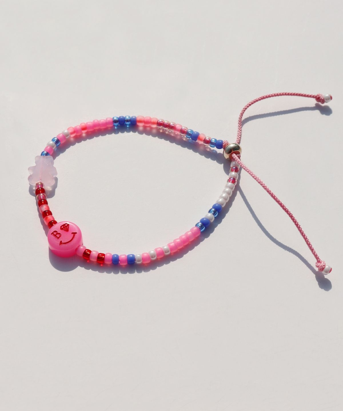 봉보(BONBEAU) Kitsch motives charm beads knot Bracelet 키치 스마일 곰돌이 참 비즈 실팔찌 매듭팔찌