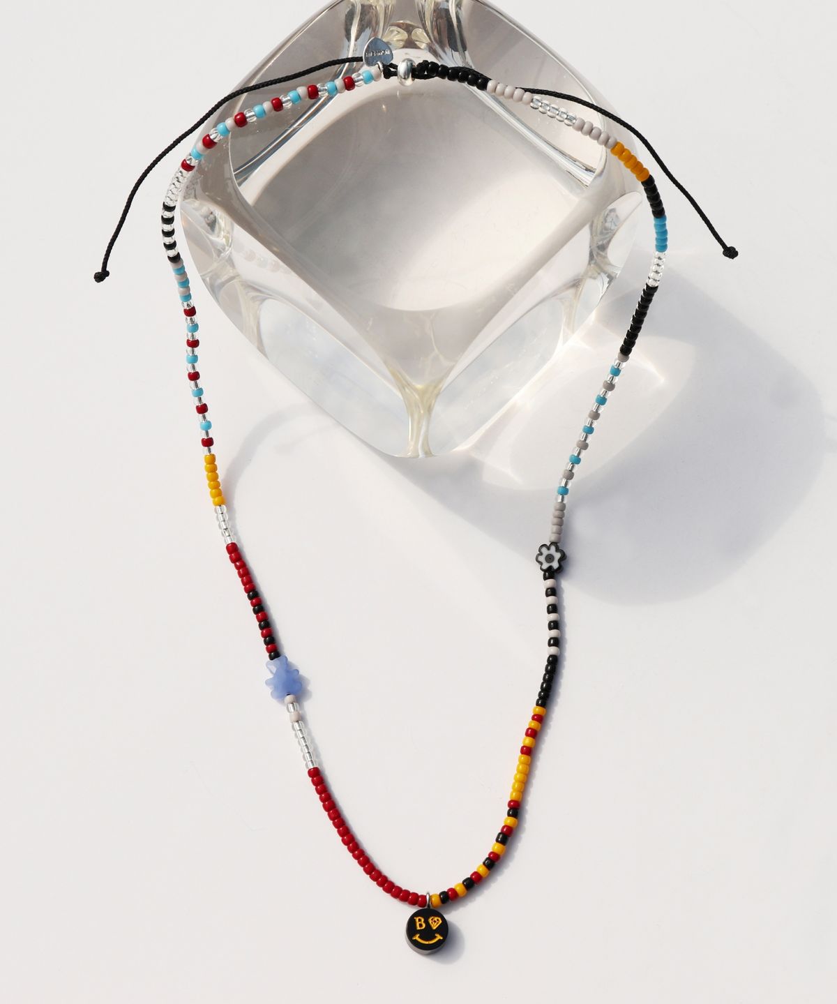 봉보(BONBEAU) Kitsch motives charm beads knot Necklace 키치 스마일 곰돌이 참 비즈 실목걸이 매듭목걸이