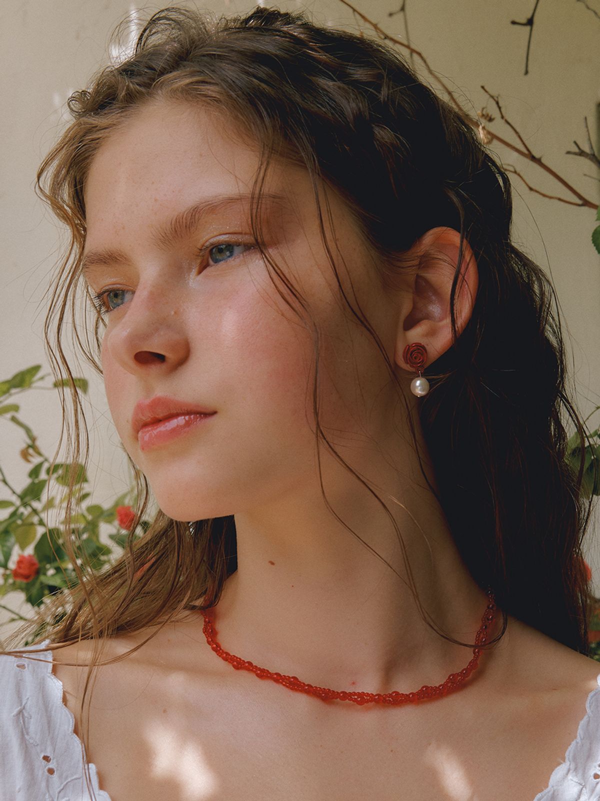 빈티지헐리우드(VINTAGE HOLLYWOOD) Rose Pearl Earrings_VH2435EA004M