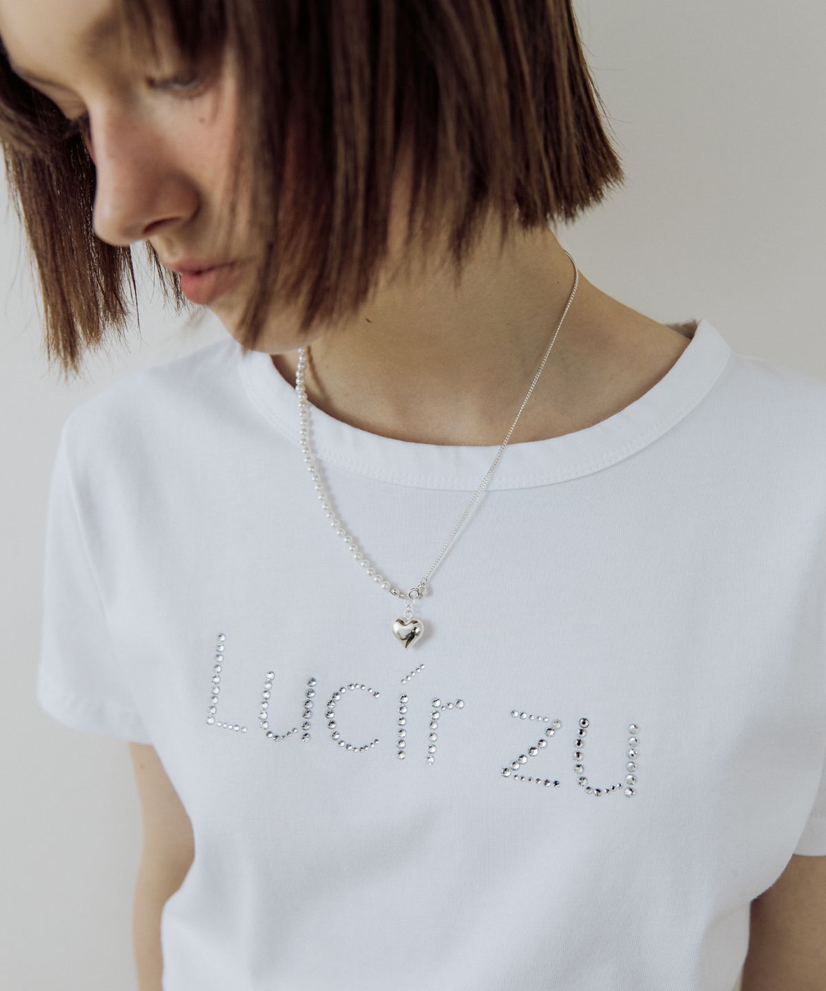 루시르주(LUCIR ZU) heart ball silver Necklace (담수진주+925silver)