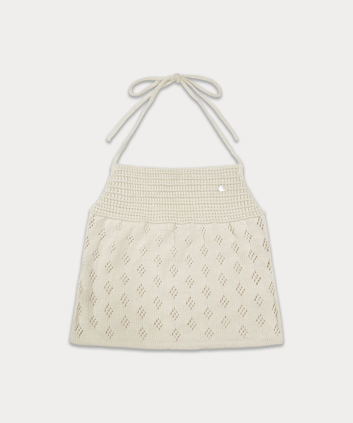 썸웨어버터(SOMEWHEREBUTTER) Skashi Halter Neck Knit Sleeveless - Cream