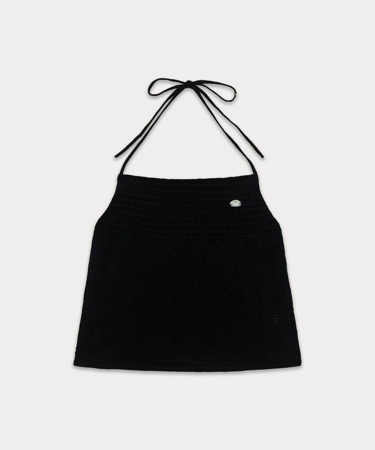 썸웨어버터(SOMEWHEREBUTTER) Skashi Halter Neck Knit Sleeveless - Black