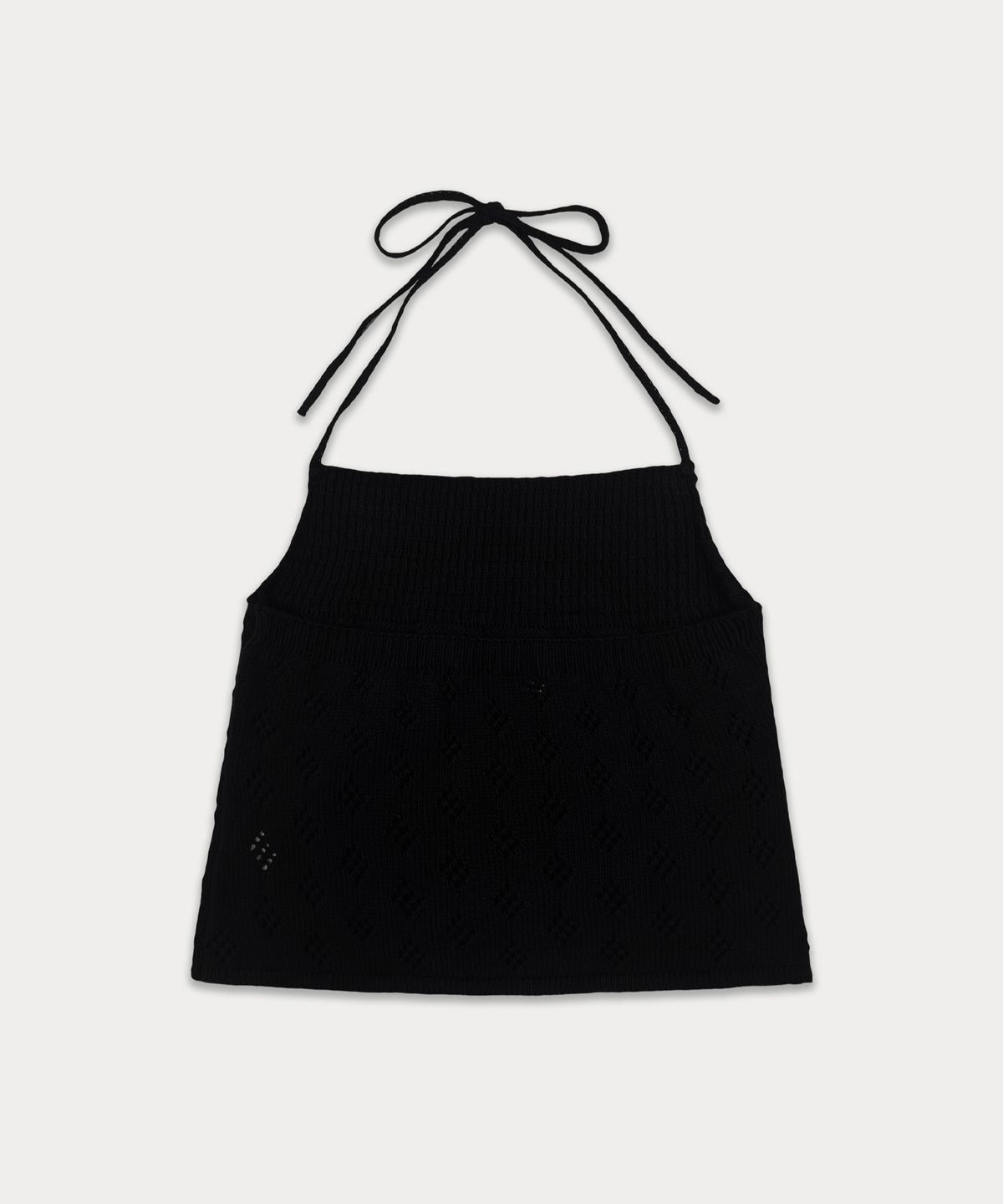 썸웨어버터(SOMEWHEREBUTTER) Skashi Halter Neck Knit Sleeveless - Black