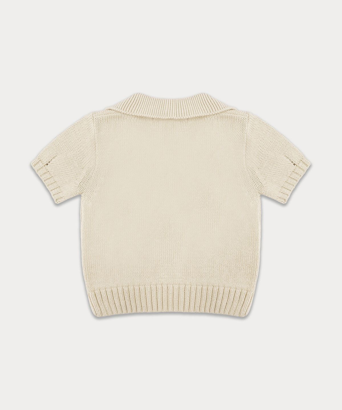 썸웨어버터(SOMEWHEREBUTTER) Cotton Collar Pendant Knit - Cream