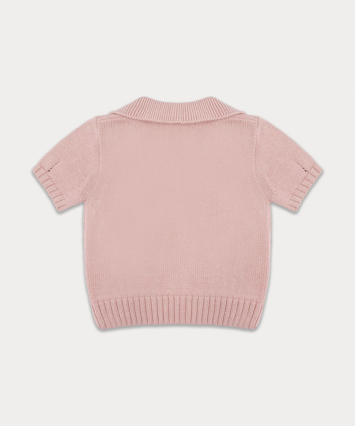 썸웨어버터(SOMEWHEREBUTTER) Cotton Collar Pendant Knit - Pink