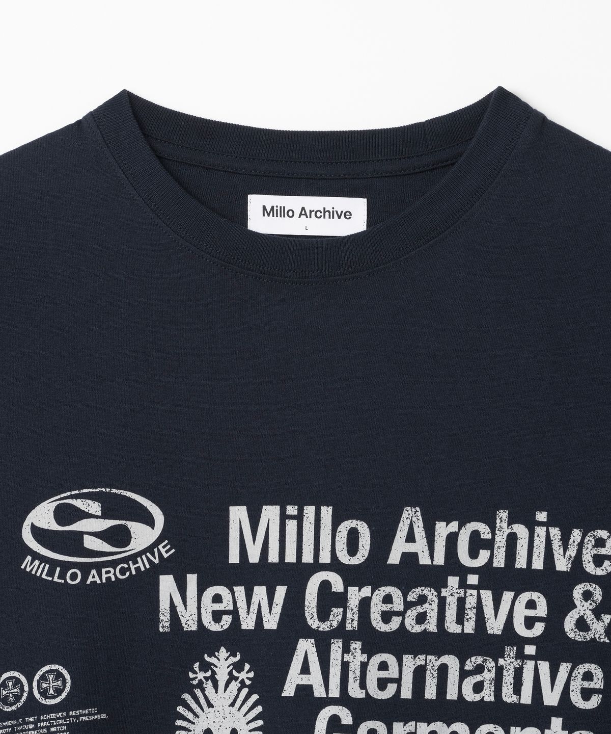 밀로 아카이브(MILLO ARCHIVE) 오블리크 티셔츠 [딥 네이비]
