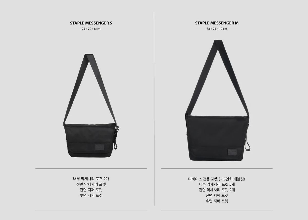 티알브이알(TRVR) Staple Messenger S Black