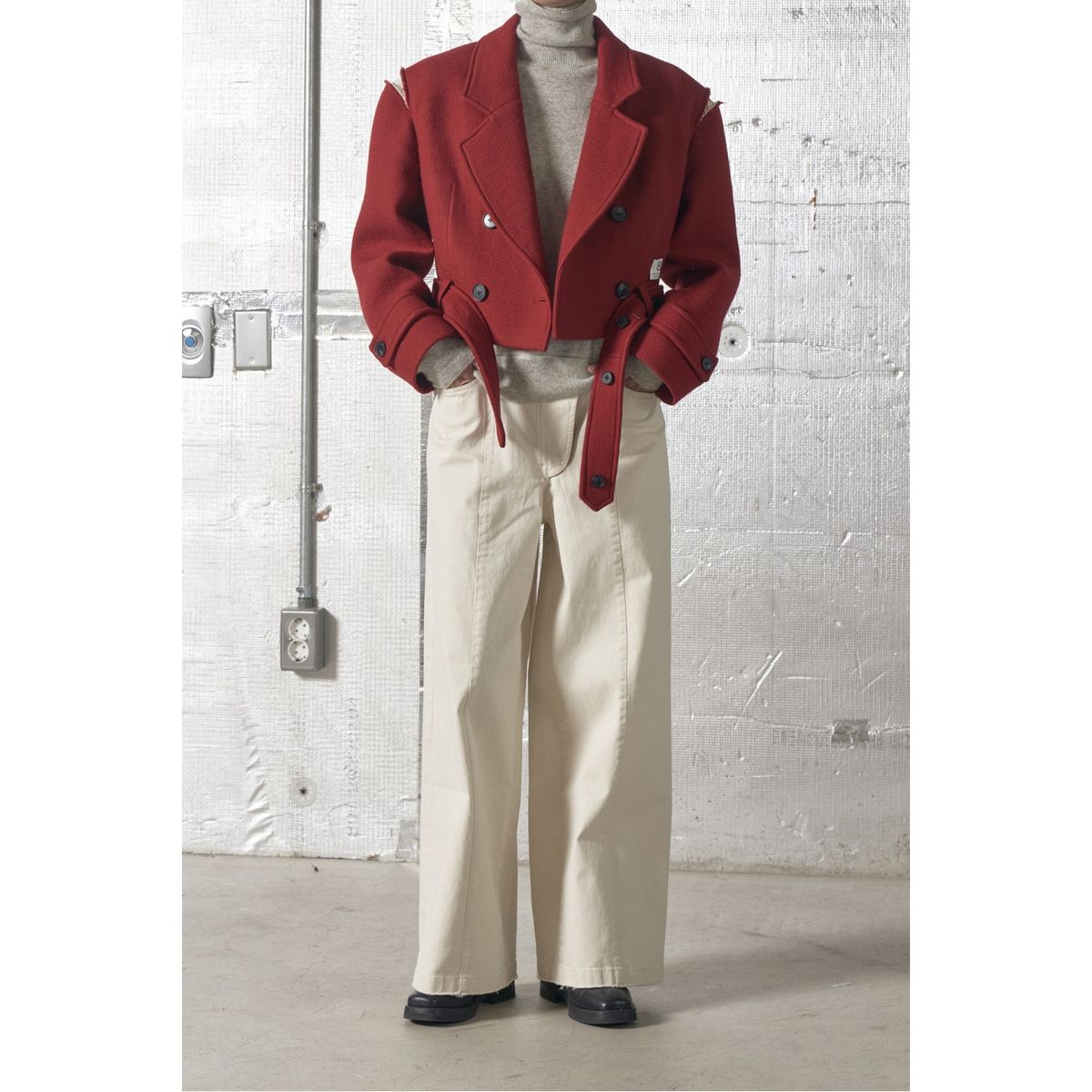 래코드(RECODE) Crop Wool Coat_RQCAW23576REX