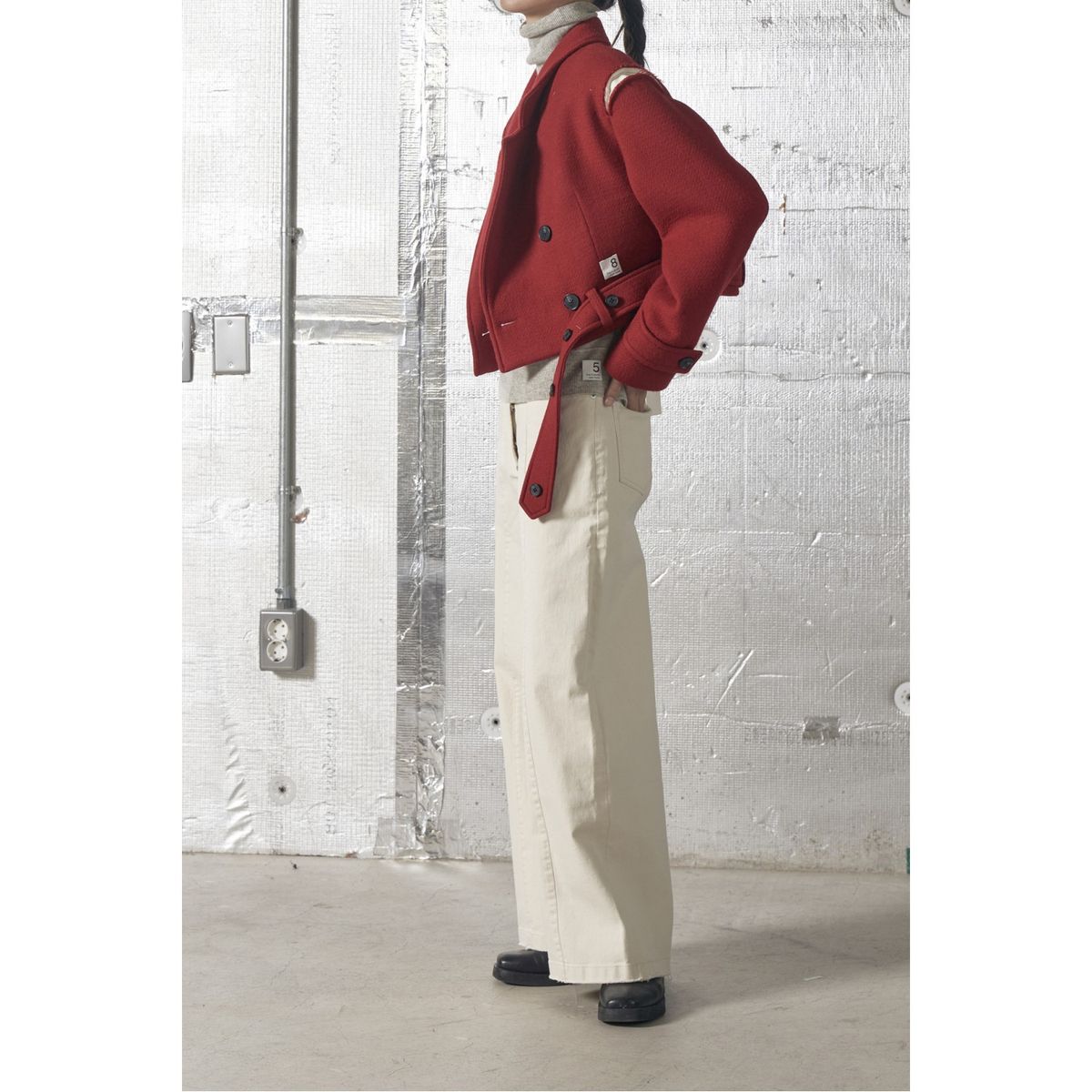 래코드(RECODE) Crop Wool Coat_RQCAW23576REX