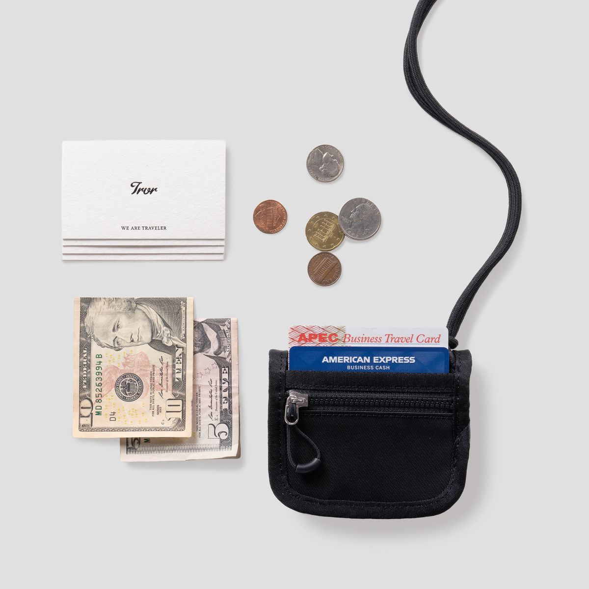 티알브이알(TRVR) Staple Card&Coin Wallet Black
