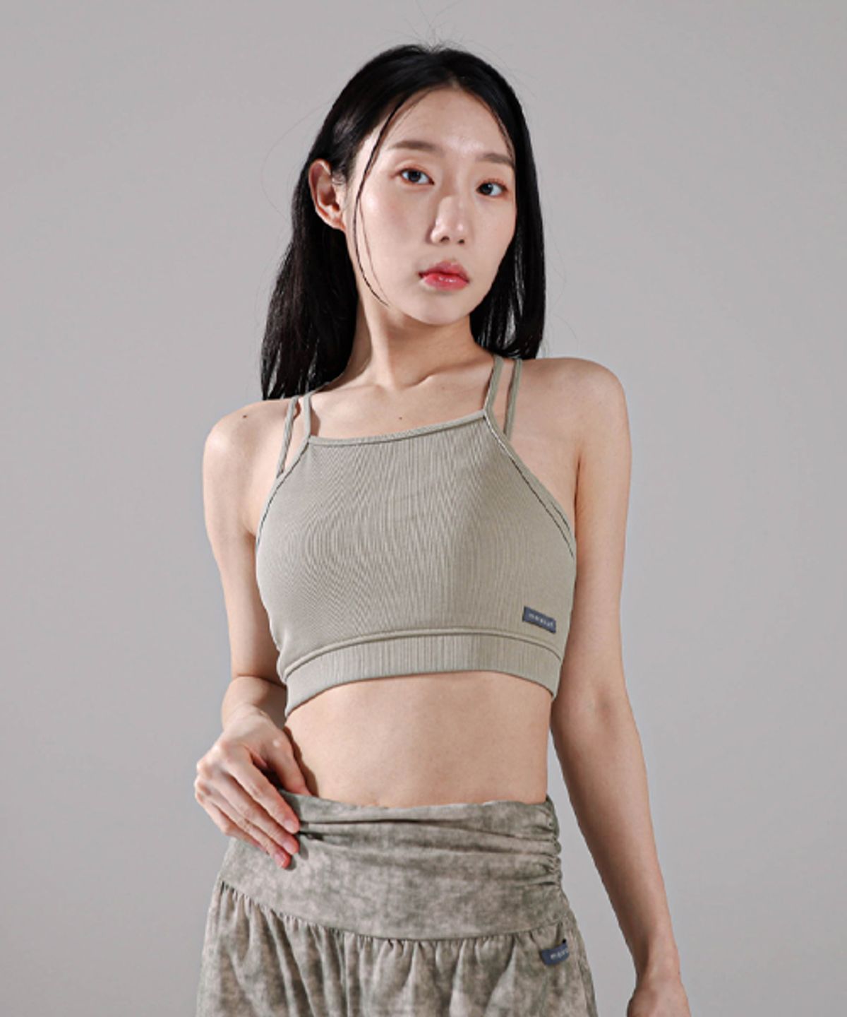모어아웃(MOREOUT) 여성요가복 레이어드 코튼 브라탑 2TT4226