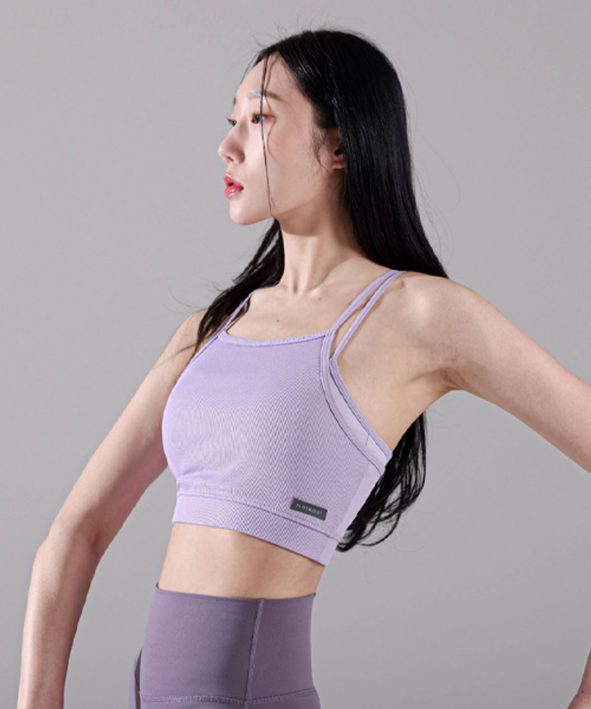 모어아웃(MOREOUT) 여성요가복 레이어드 코튼 브라탑 2TT4226