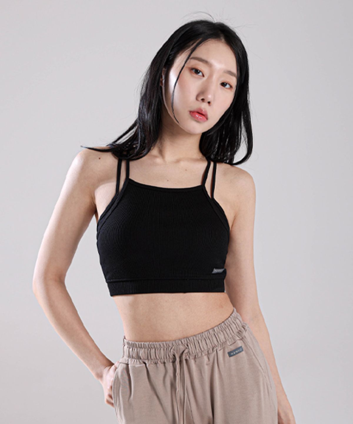 모어아웃(MOREOUT) 여성요가복 레이어드 코튼 브라탑 2TT4226