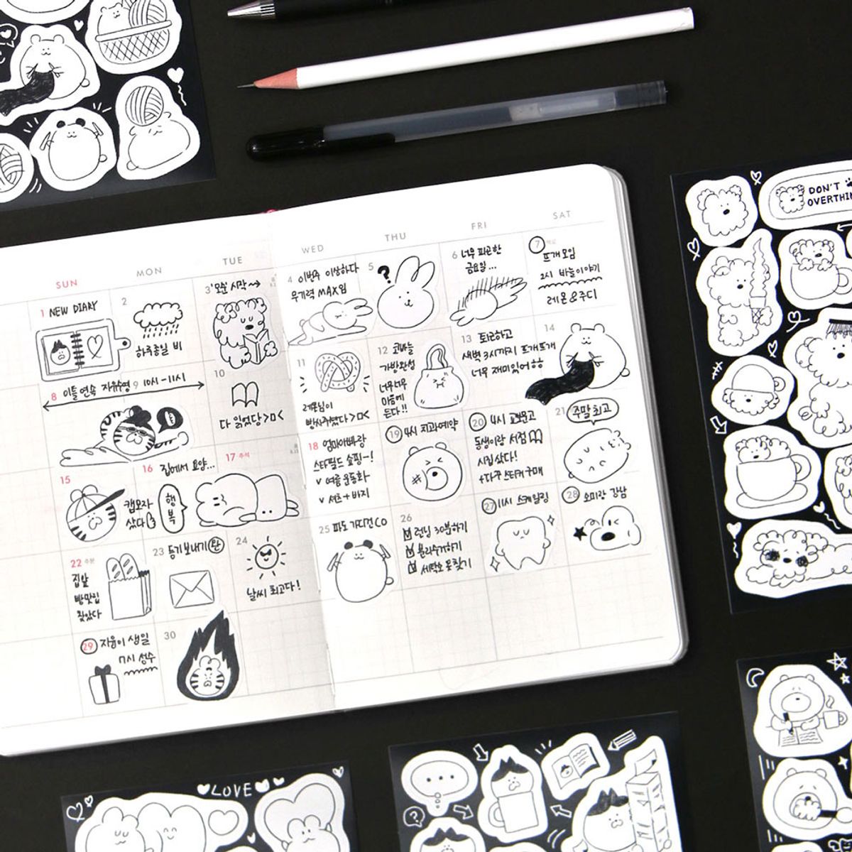 7321디자인(7321DESIGN) 에브리홀리데이 드로잉 스티커 9종 세트