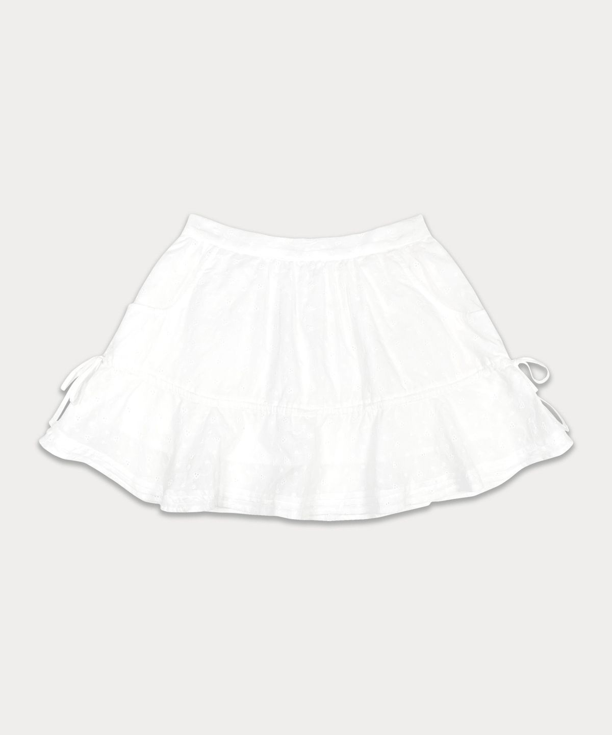 썸웨어버터(SOMEWHEREBUTTER) Floral Ribbon Cancan Skirt - Ivory