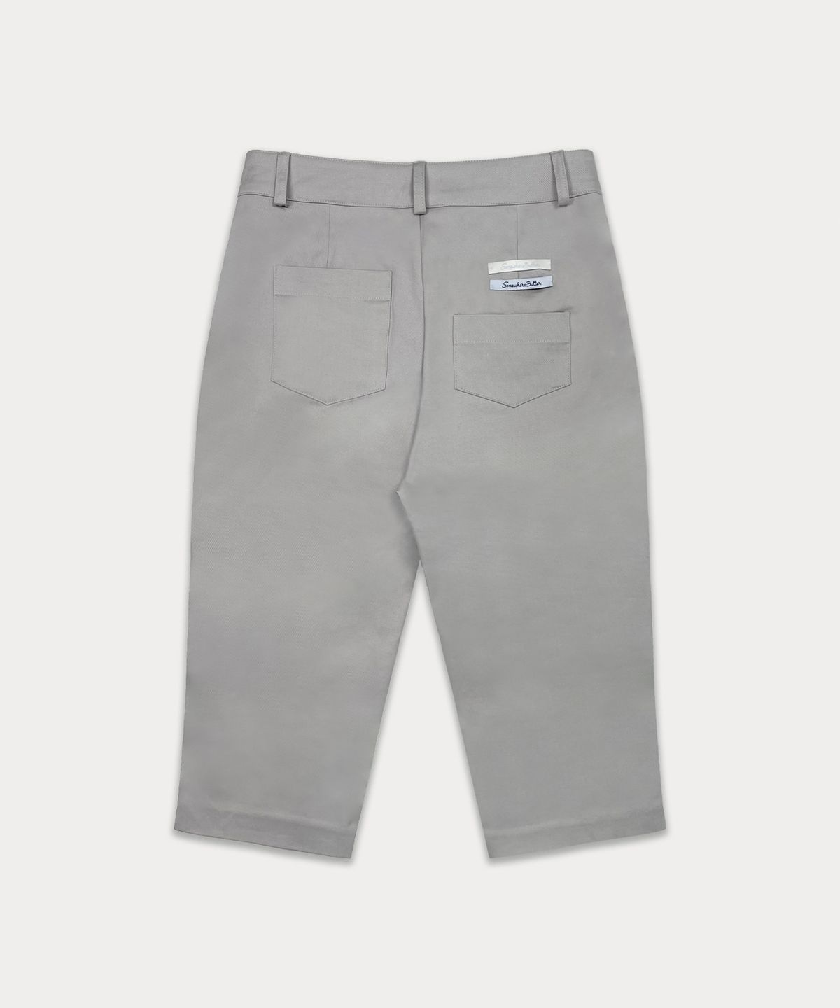 썸웨어버터(SOMEWHEREBUTTER) Slit Biker Pants - Light Grey