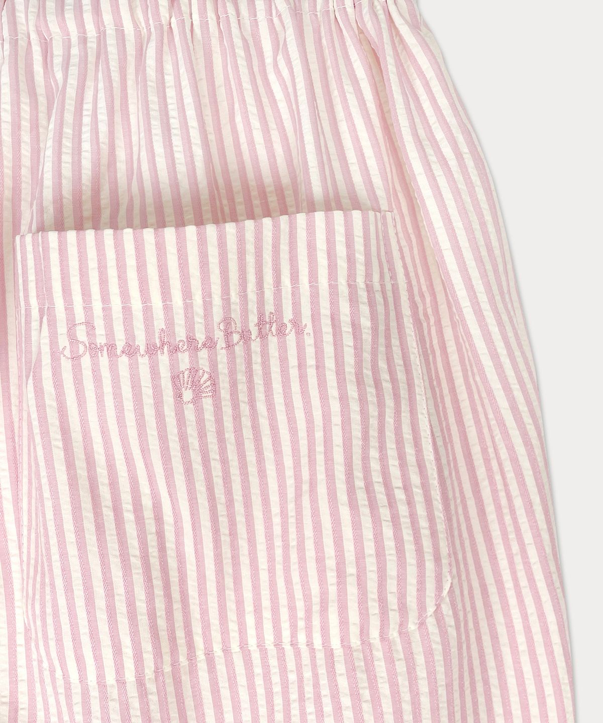 썸웨어버터(SOMEWHEREBUTTER) Summer Stripe Pants - Pink