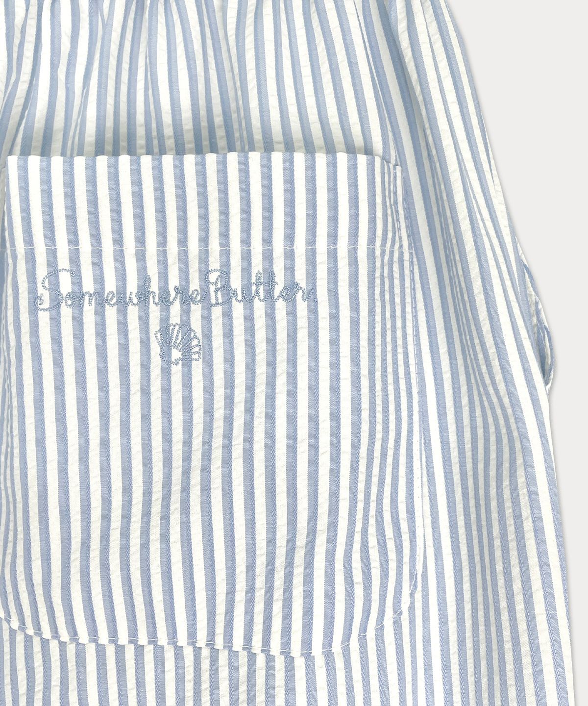 썸웨어버터(SOMEWHEREBUTTER) Summer Stripe Pants - Light Blue