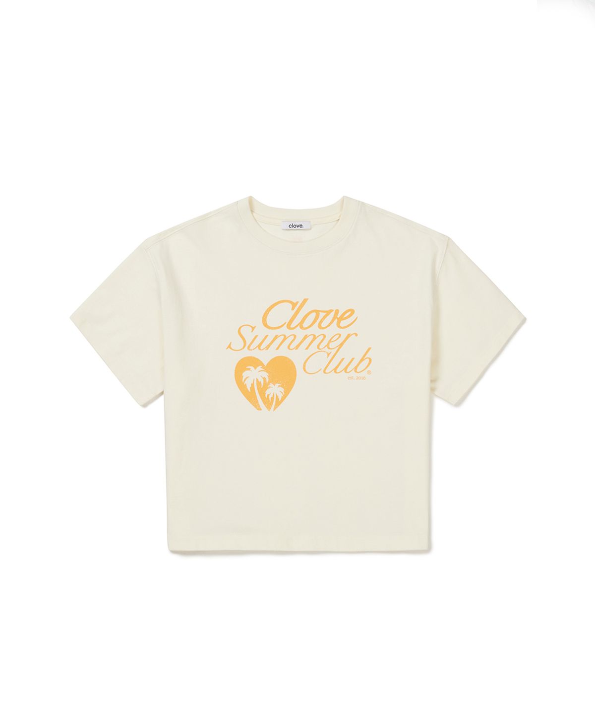 클로브(CLOVE) [24SS clove] Love Crop T-shirt (Cream)