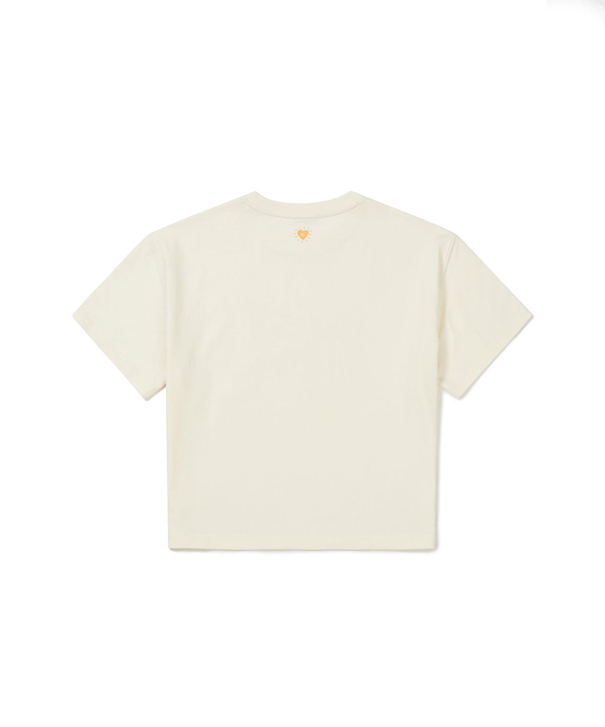 클로브(CLOVE) [24SS clove] Love Crop T-shirt (Cream)