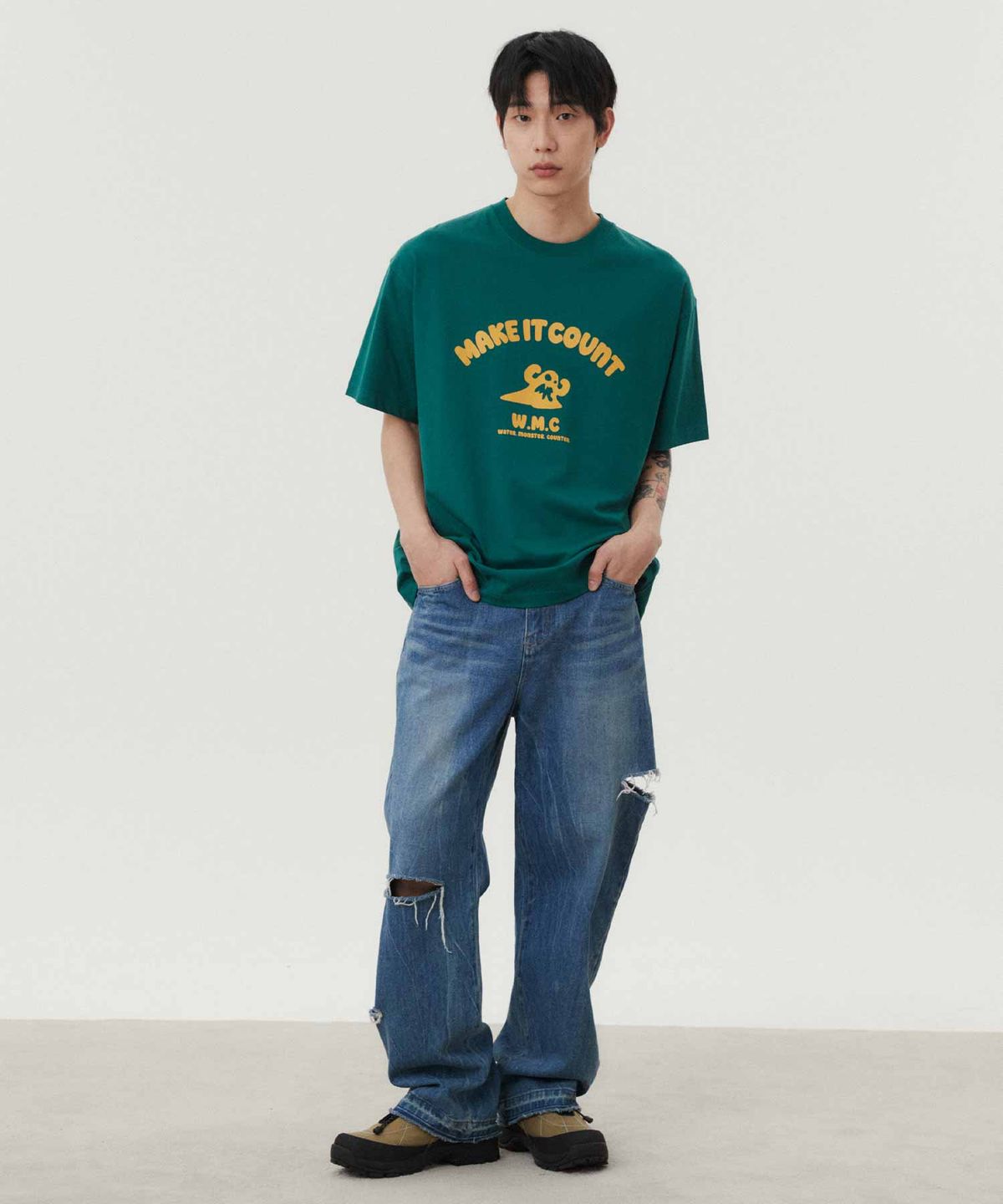 더블유엠씨(WMC) 아치 몬스터 티셔츠_GREEN