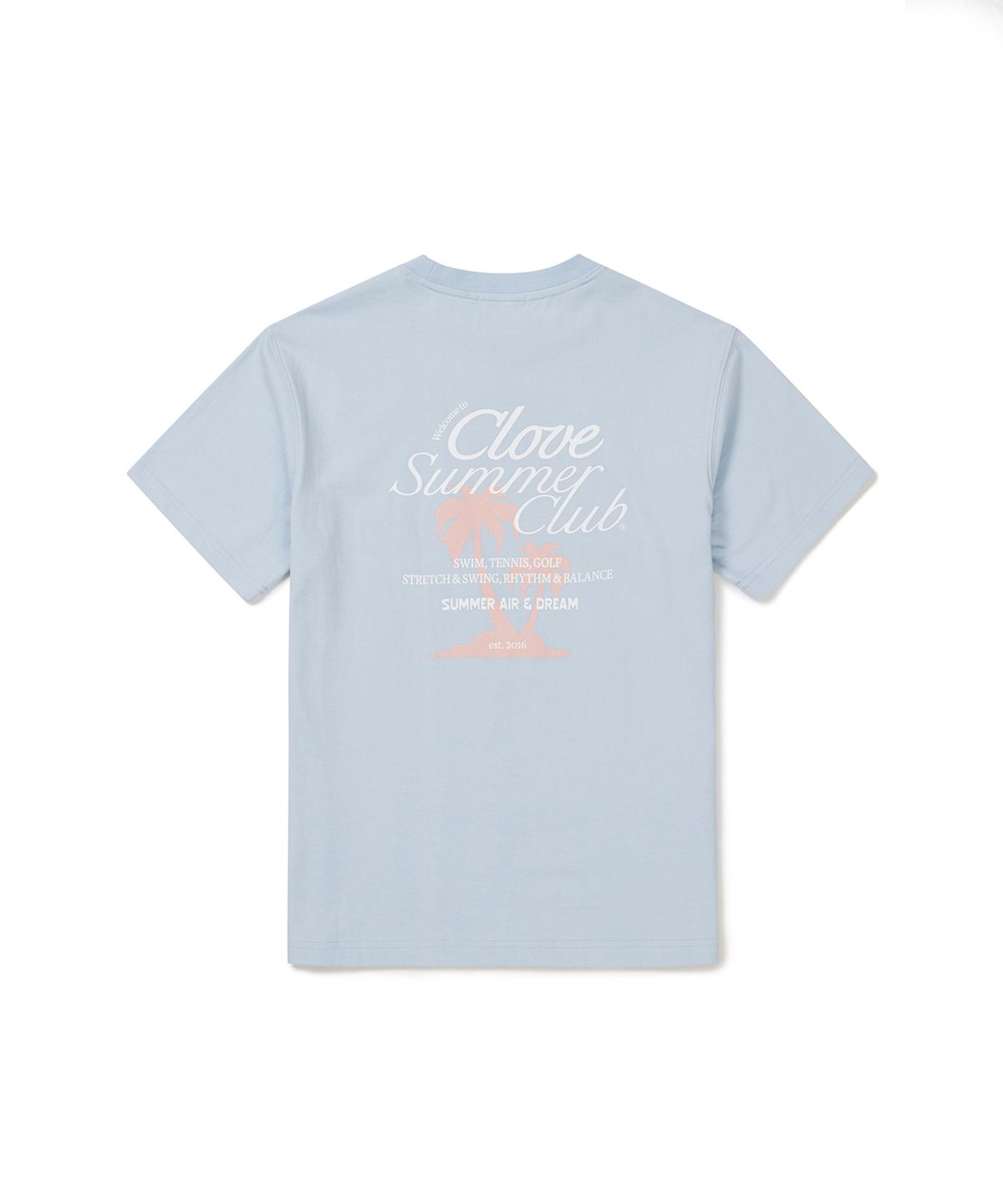 클로브(CLOVE) [24SS clove] Palm Tree T-Shirt (Sky Blue)