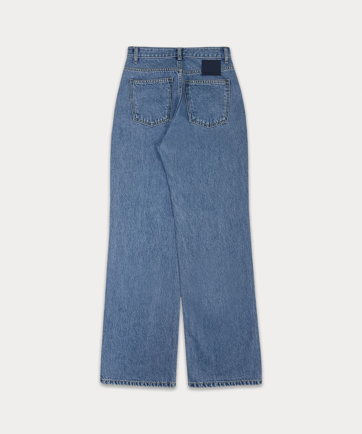 썸웨어버터(SOMEWHEREBUTTER) Semi Boot-Cut Denim Pants - Middle Blue