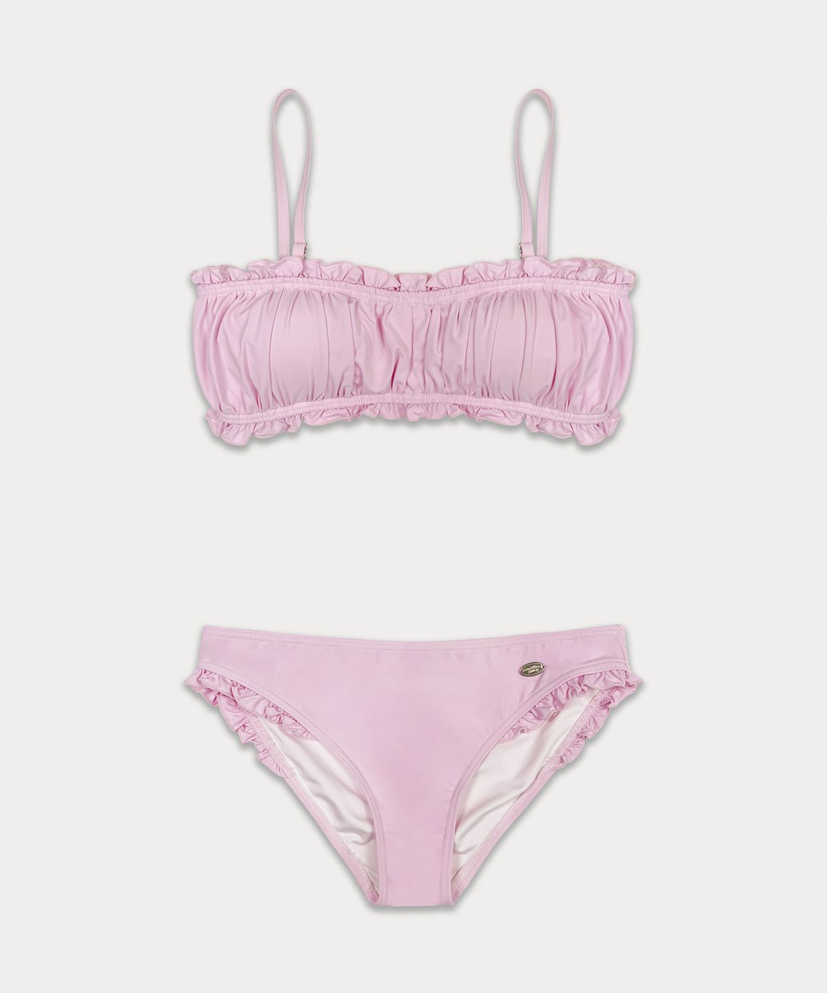 썸웨어버터(SOMEWHEREBUTTER) Frill pendant bikini - Pink
