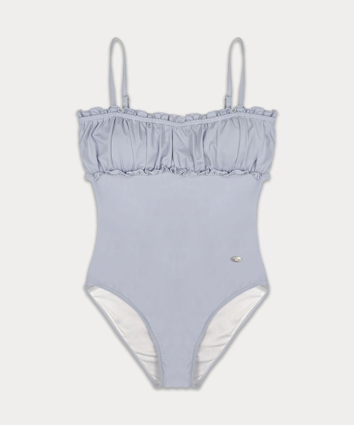 썸웨어버터(SOMEWHEREBUTTER) Frill pendant swimsuit - Light Blue