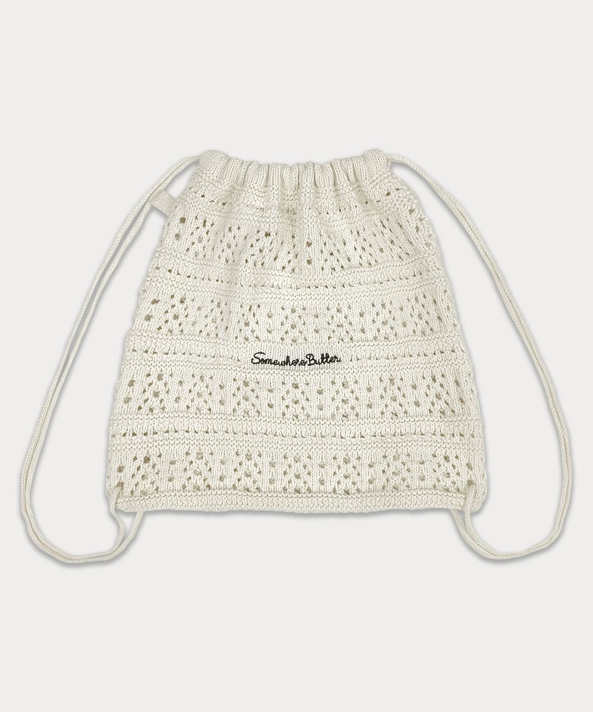 썸웨어버터(SOMEWHEREBUTTER) Yogurt Knit String Bag - 4color
