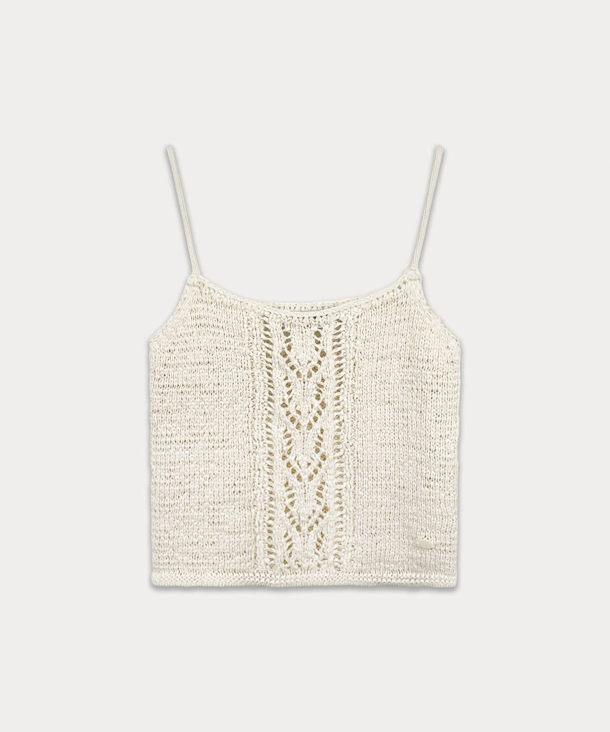 썸웨어버터(SOMEWHEREBUTTER) Leaf Cotton Sleeveless Knit - Ivory