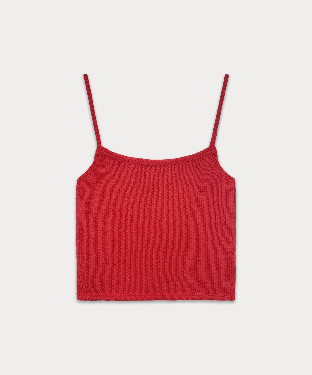 썸웨어버터(SOMEWHEREBUTTER) Leaf Cotton Sleeveless Knit - Red