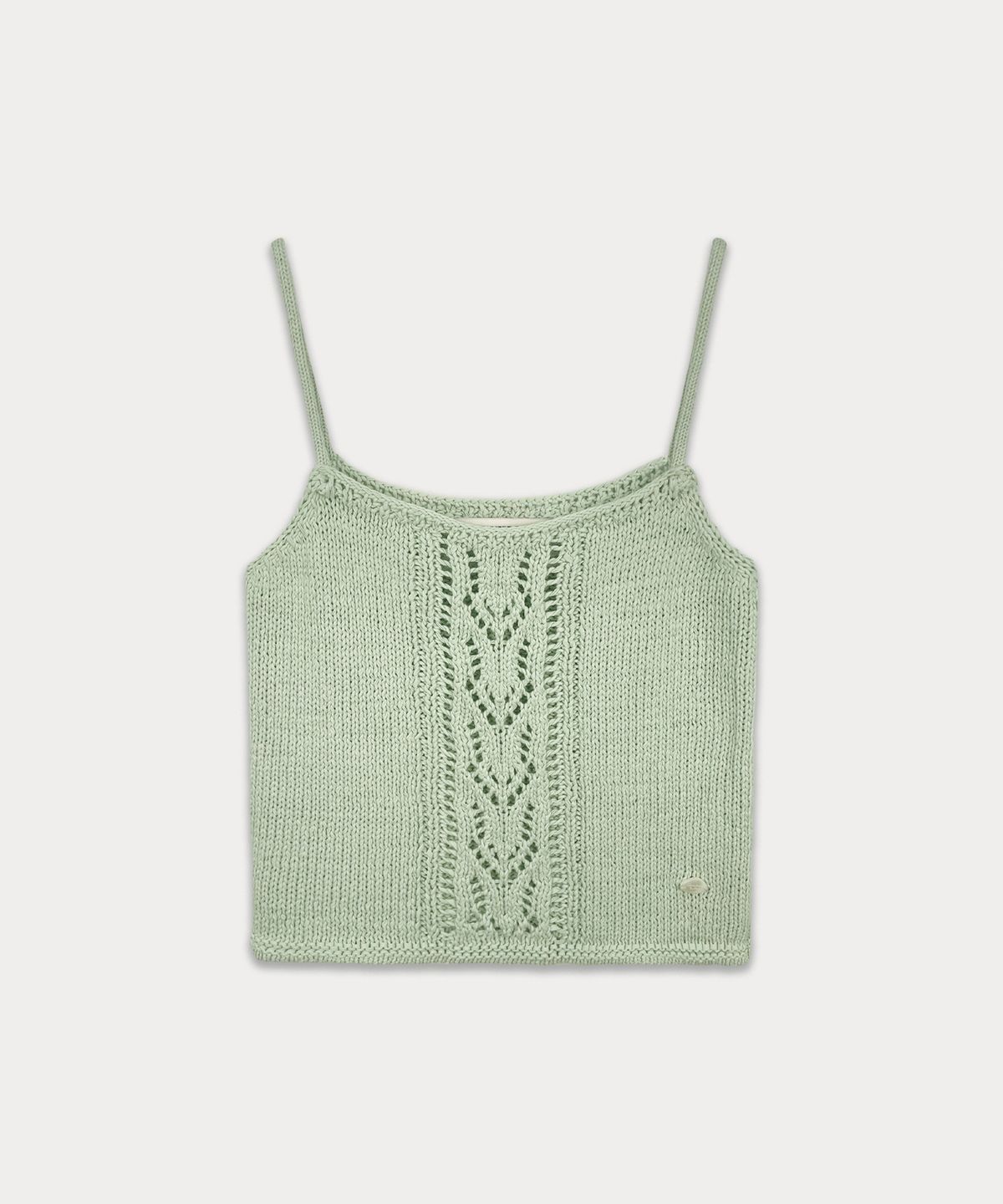 썸웨어버터(SOMEWHEREBUTTER) Leaf Cotton Sleeveless Knit - Mint