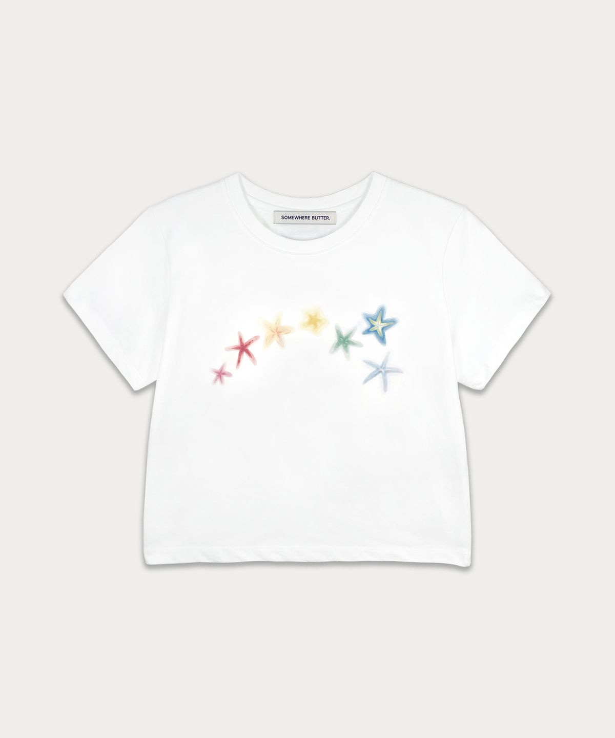 썸웨어버터(SOMEWHEREBUTTER) Starfish Crop Top - Rainbow Starfish