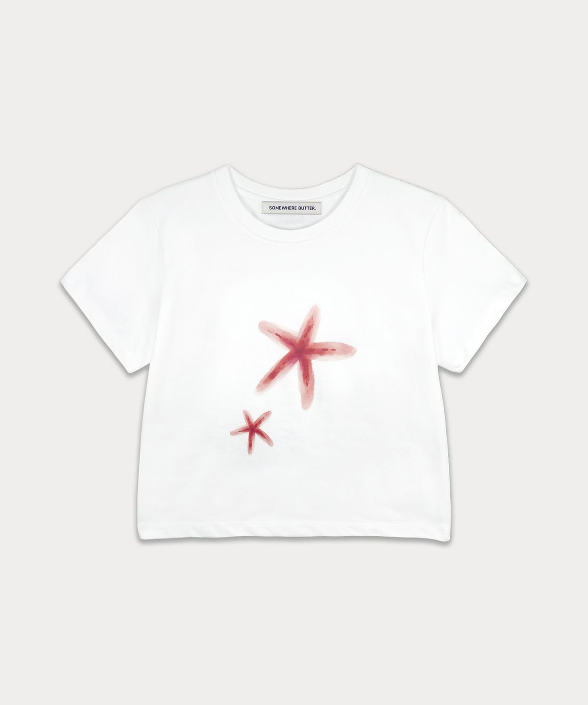 썸웨어버터(SOMEWHEREBUTTER) Starfish Crop Top - Red Starfish