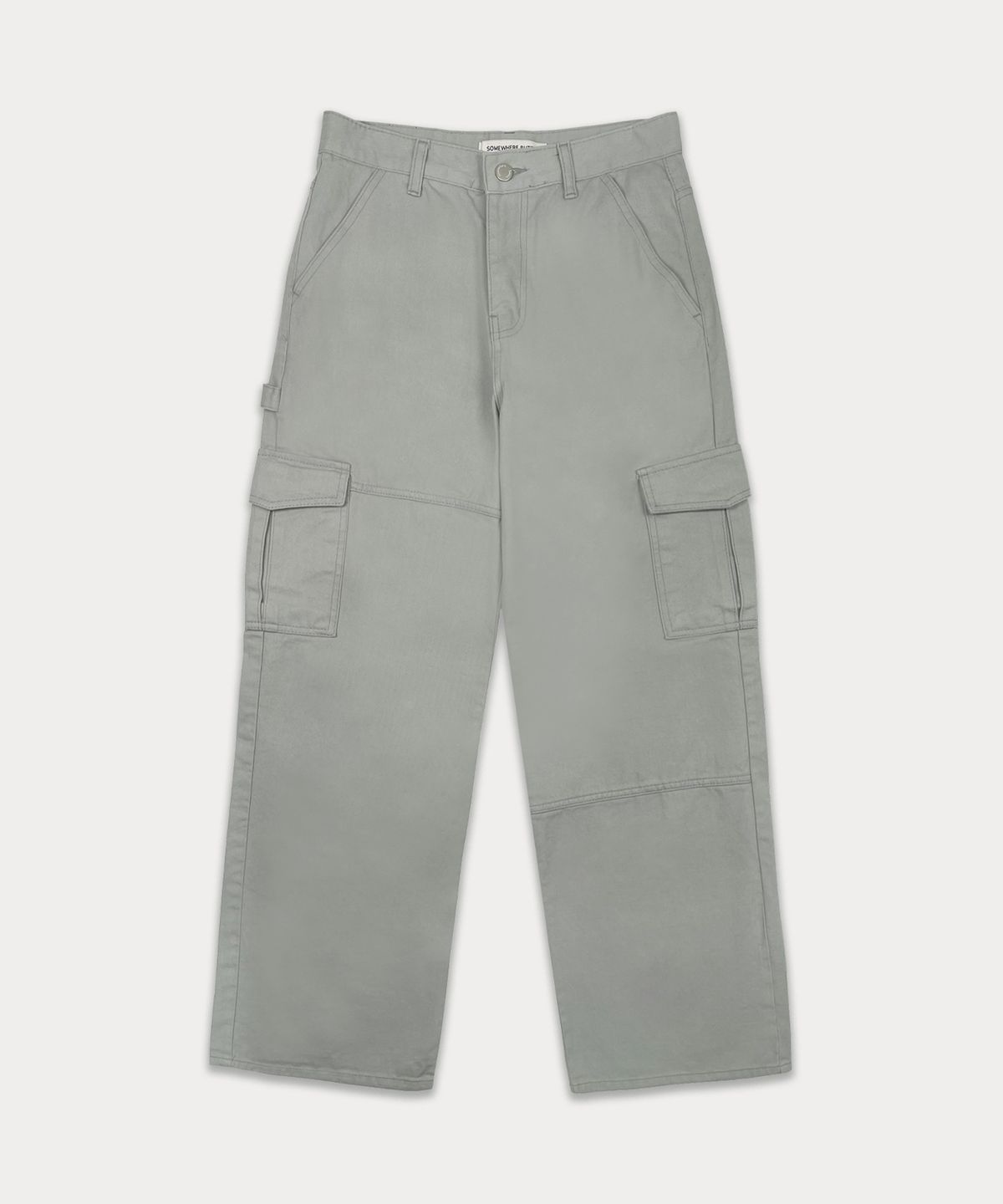 썸웨어버터(SOMEWHEREBUTTER) Carpenter Line Cargo Pants - Khaki Grey