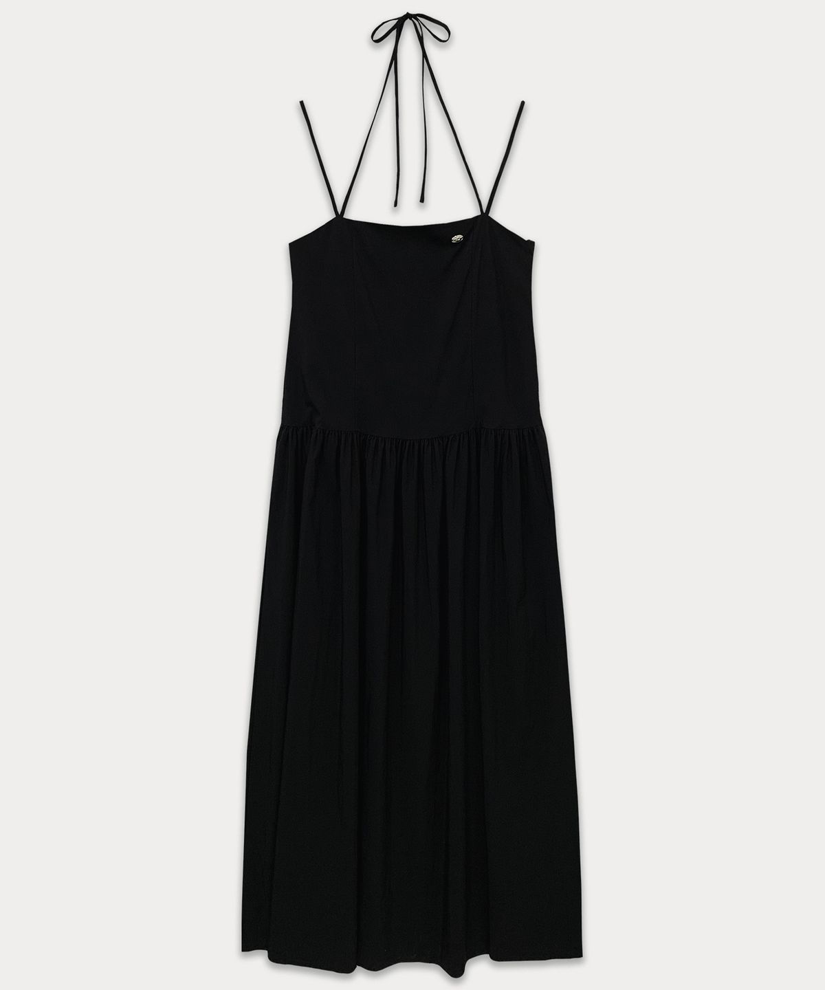 썸웨어버터(SOMEWHEREBUTTER) Halter Neck Long Dress - Black