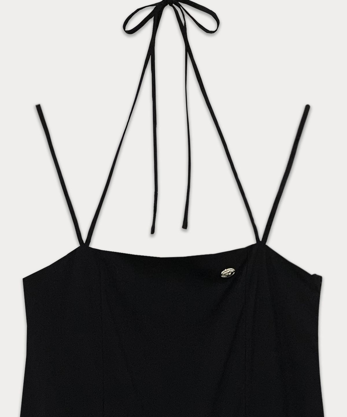 썸웨어버터(SOMEWHEREBUTTER) Halter Neck Long Dress - Black