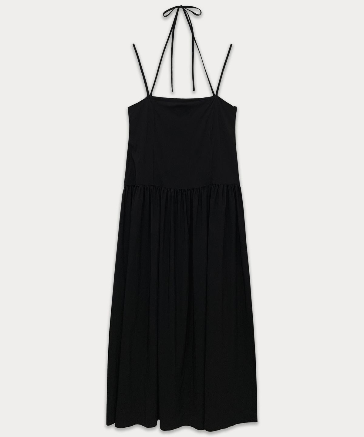 썸웨어버터(SOMEWHEREBUTTER) Halter Neck Long Dress - Black