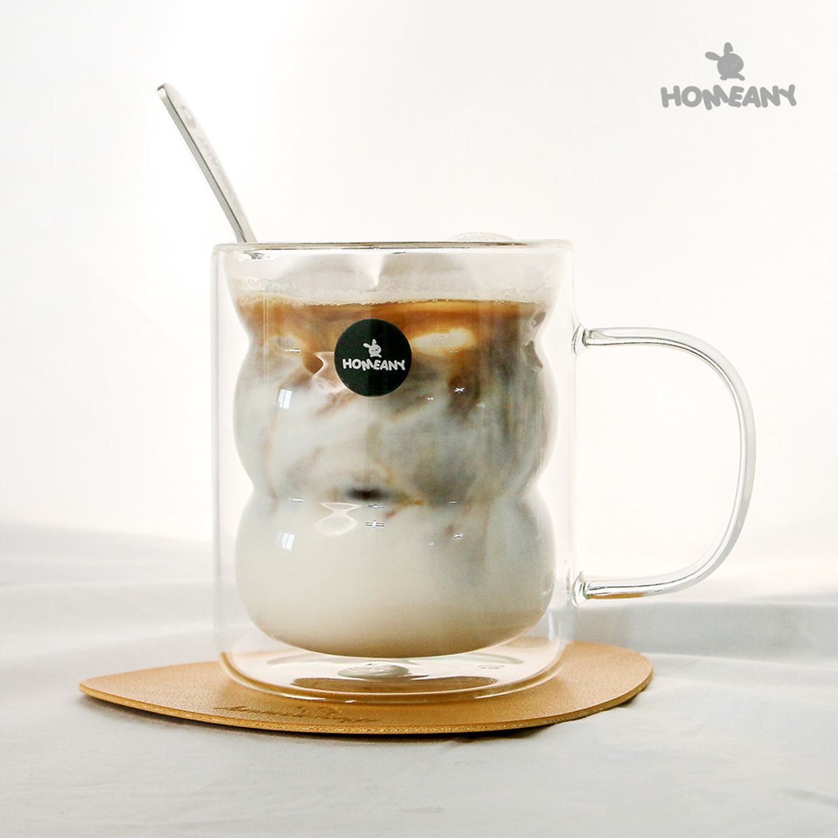 홈애니(HOMEANY) 더블월 버블 이중 내열유리컵 580ml