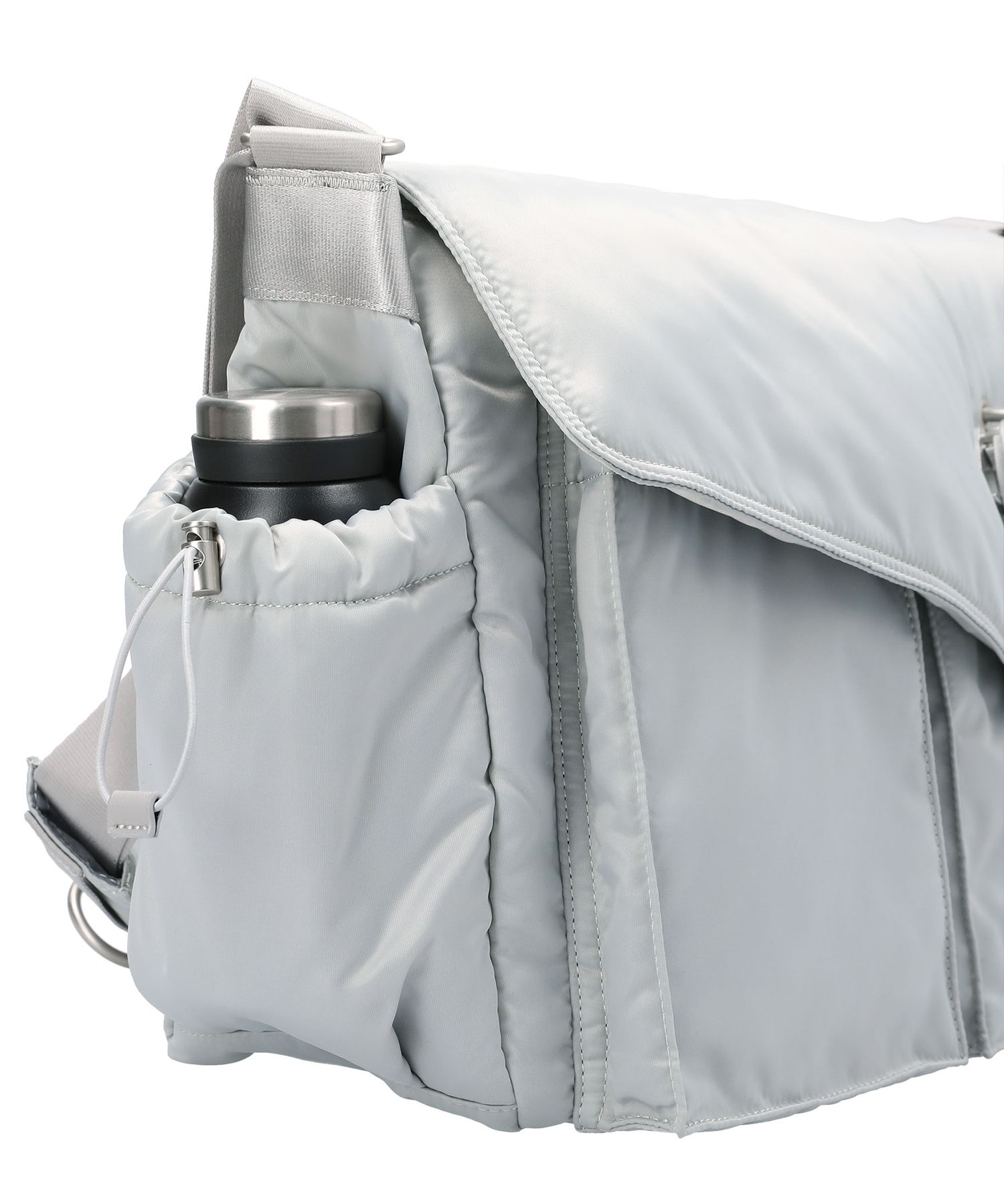 MUSINSA | SSRL raven oblique messenger bag / silver