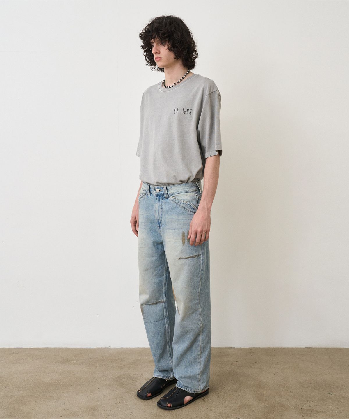 노운(NOUN) vintage washing denim pants (light blue)